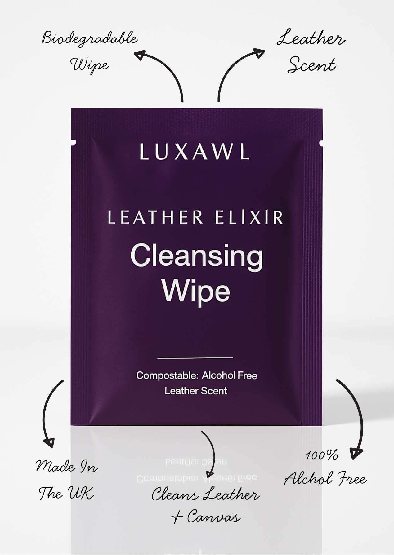 Benefits and features of luxawl leather cleansing wipe leather scent and biodegradable