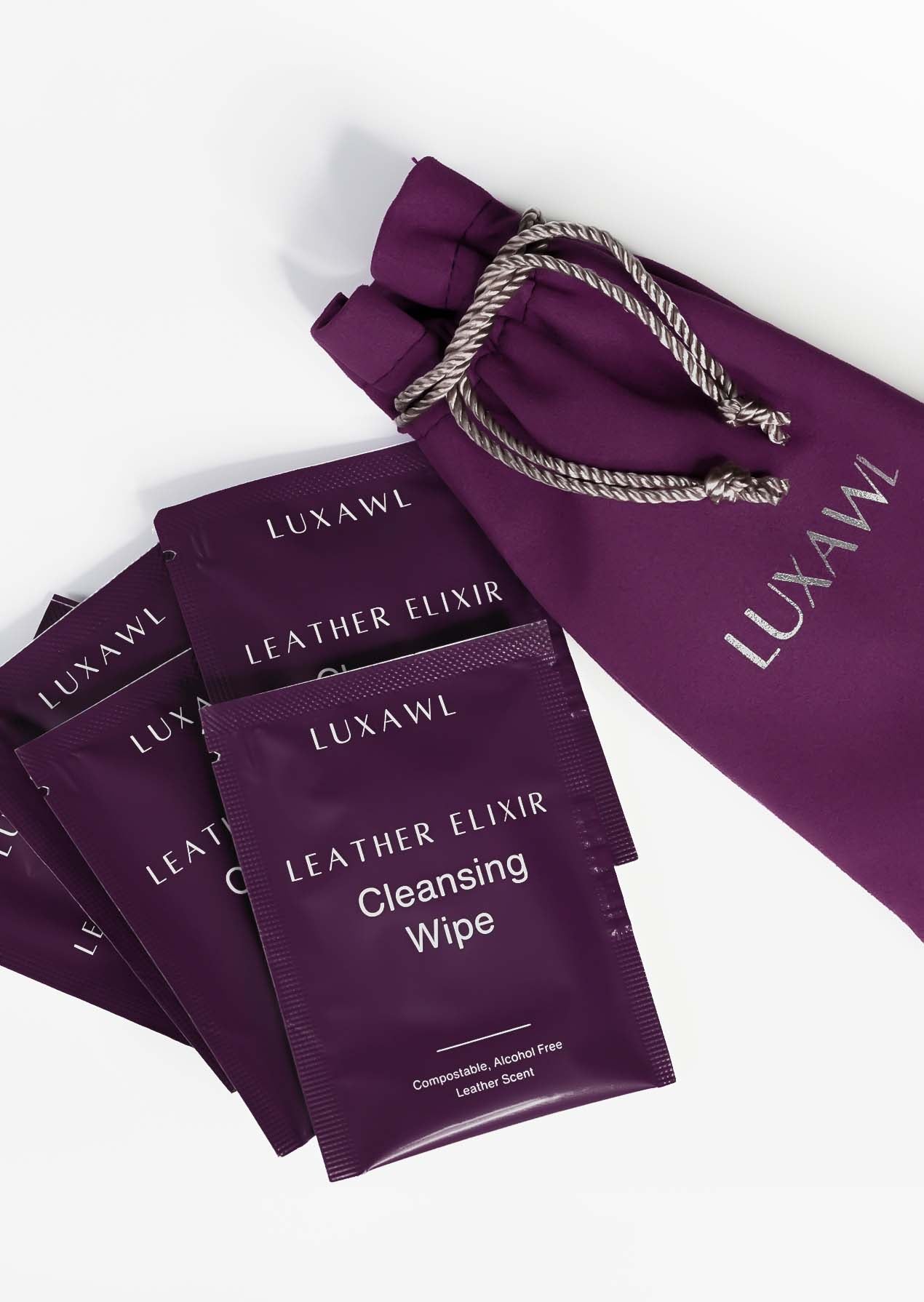 Pack of 10 premium leather cleaning wipes 